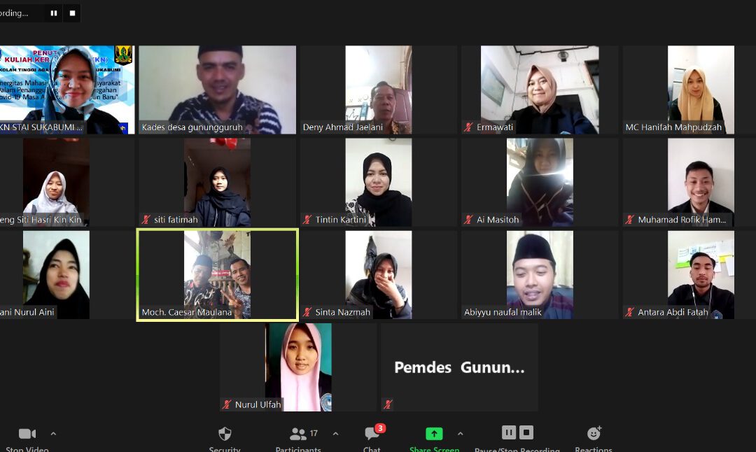 Mahasiswa KKN Di Desa Gunungguruh Perpisahan Secara Virtual Dengan Pemdes Dan Masyarakat Desa